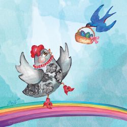 Size:17*24
The Swallow brings my babies Fashionable Hen