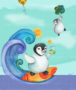 Size:17*24
Enjoy hot hot summer. Surfing Panguin