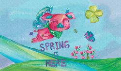 Size:20*20
Spring is here Happy Piggy