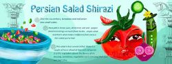Shirazi salad (Persian: salad shirazi) is a popular traditional Iranian salad that originated from and is named after Shiraz in Southern Iran.
Its primary ingredients are cucumber, tomato, onion, olive oil, herbal spices and verjuice, although lime juice is sometimes used in its preparation but verjuice is the right ingredient. In Iran, it is eaten in the summer as a side dish on its own, and year-round as a side dish alongside meat-based foods such as kebab, and as a side dish before and after meals .
You’ll love how simple it is, yet so bright and packed with flavor! Persian Salad